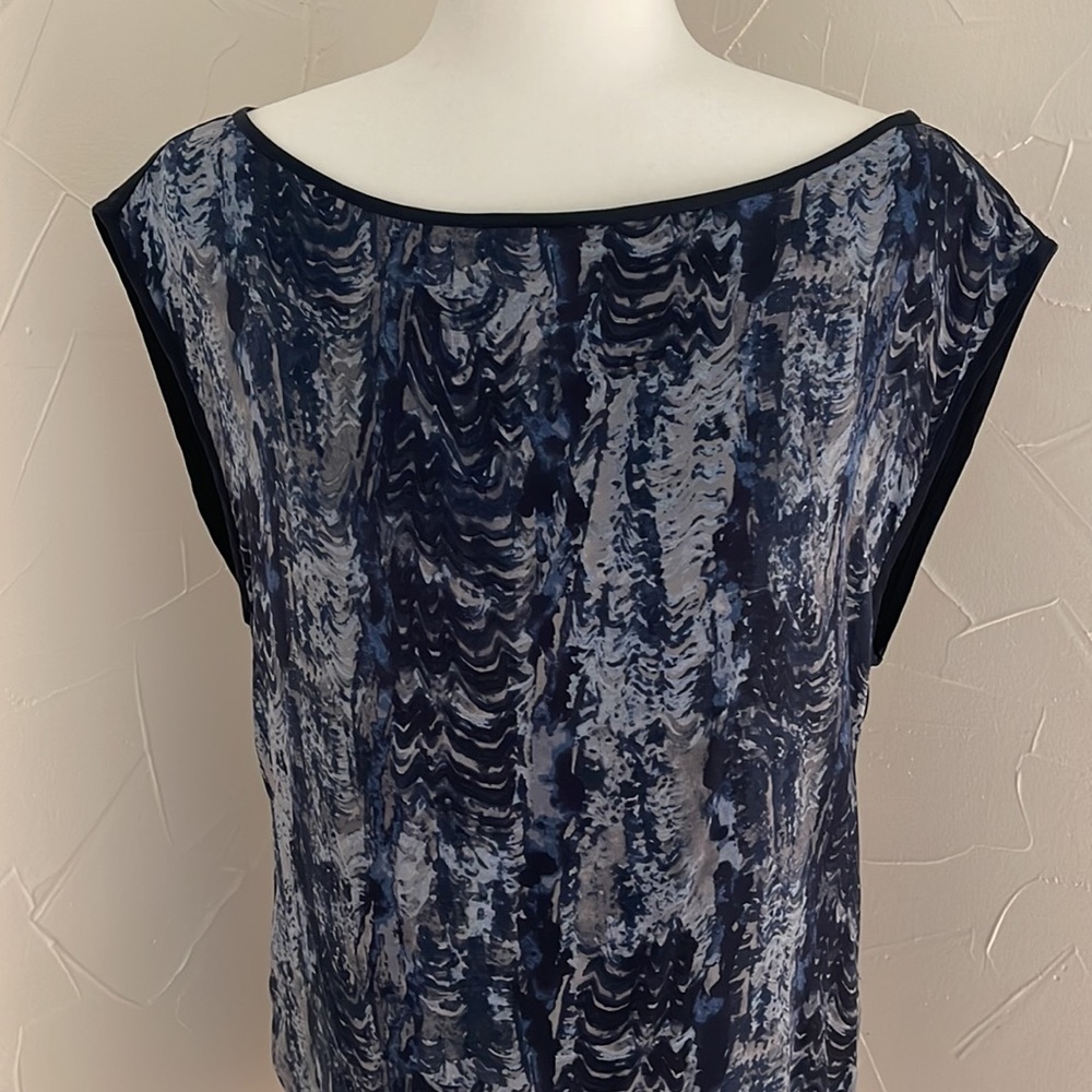 Rag And Bone Silk Navy Patterned Shift Dress - image 6